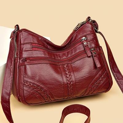Perfect Lily Womens Retro Synthetic Crossbody Bag Large-Capacity Vintage Shoulder Handbag with Adjustable Strap