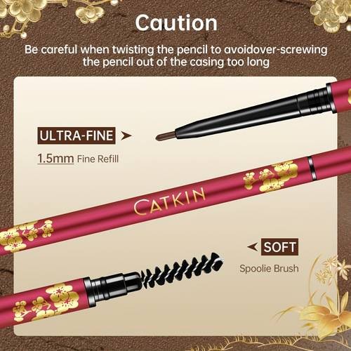 CATKIN Artificial Jade Eyebrow Pencil  Waterproof, Sweatproof & Long-Lasting Brow Definer (Christmas Gift)