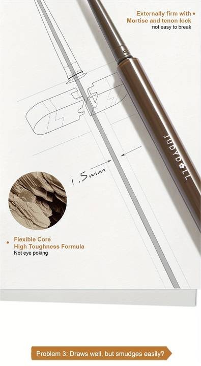 JUDYDOLL Ultrafine Eyeliner Gel Pencil  Long-Wearing Waterproof Brown Eyeliner Beginner-Friendly  Precise Application  Perfect for Weddings, Parties, Halloween & Fall/Winter Looks