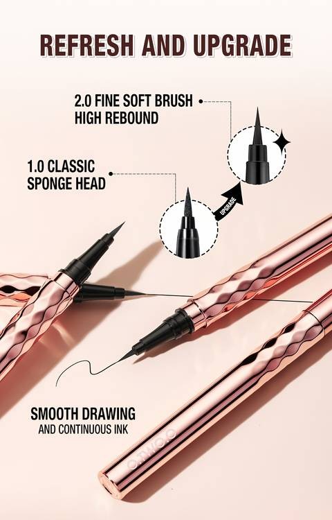 O.TWO.O Super Waterproof Black Liquid Eyeliner  Long-Lasting Precision Liner Smudge-Proof  Easy to Apply  Perfect for Daily Makeup & Special Events  Mothers Day Gift