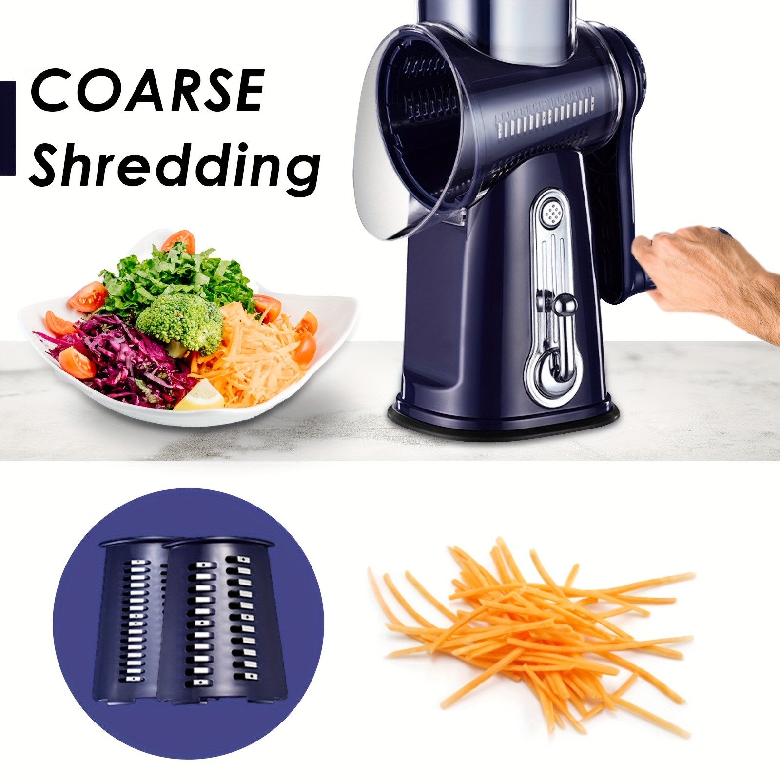 iWhale Heavy-Duty 5-in-1 Rotary Cheese Grater Faster Prep, Smoother Cooking