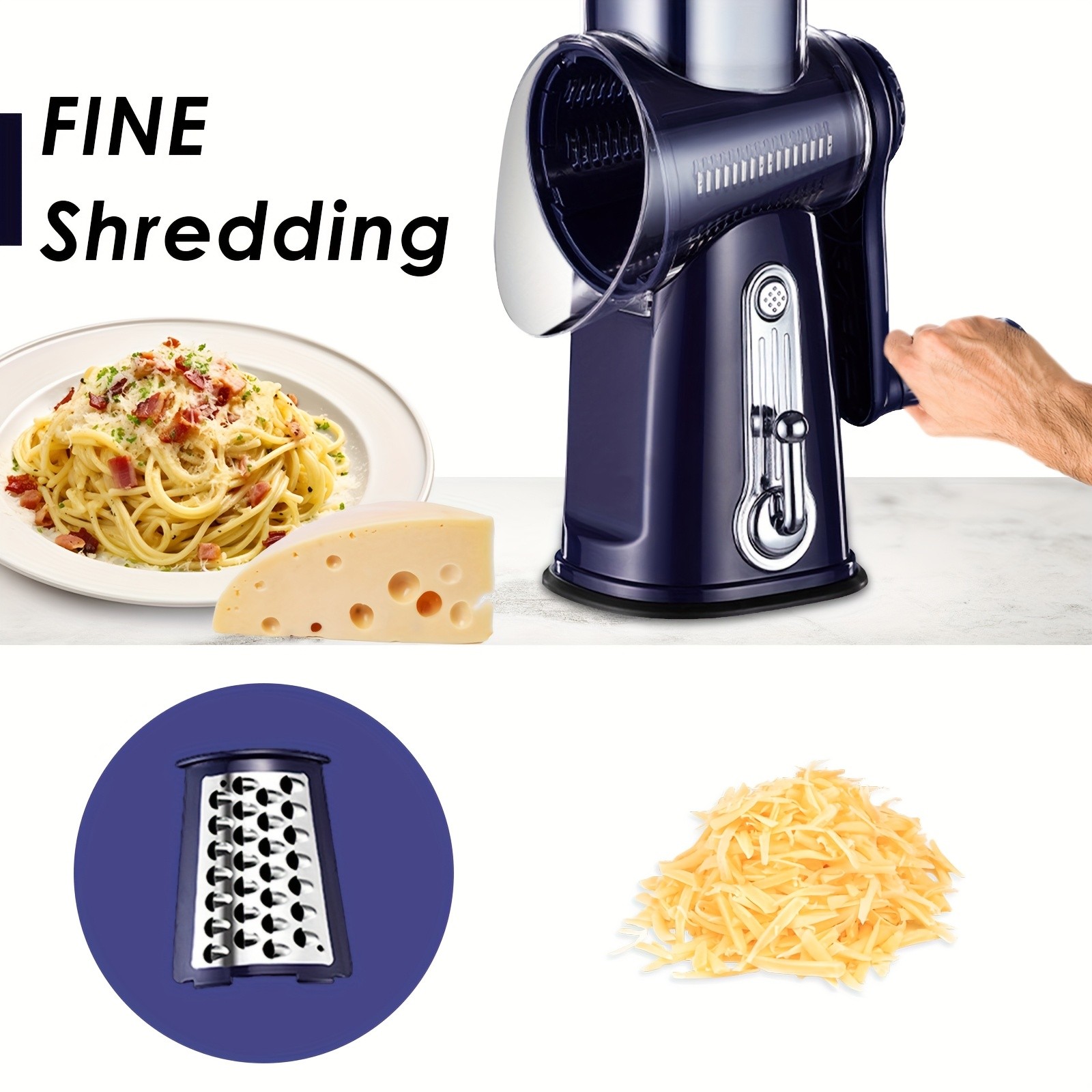 iWhale Heavy-Duty 5-in-1 Rotary Cheese Grater Faster Prep, Smoother Cooking