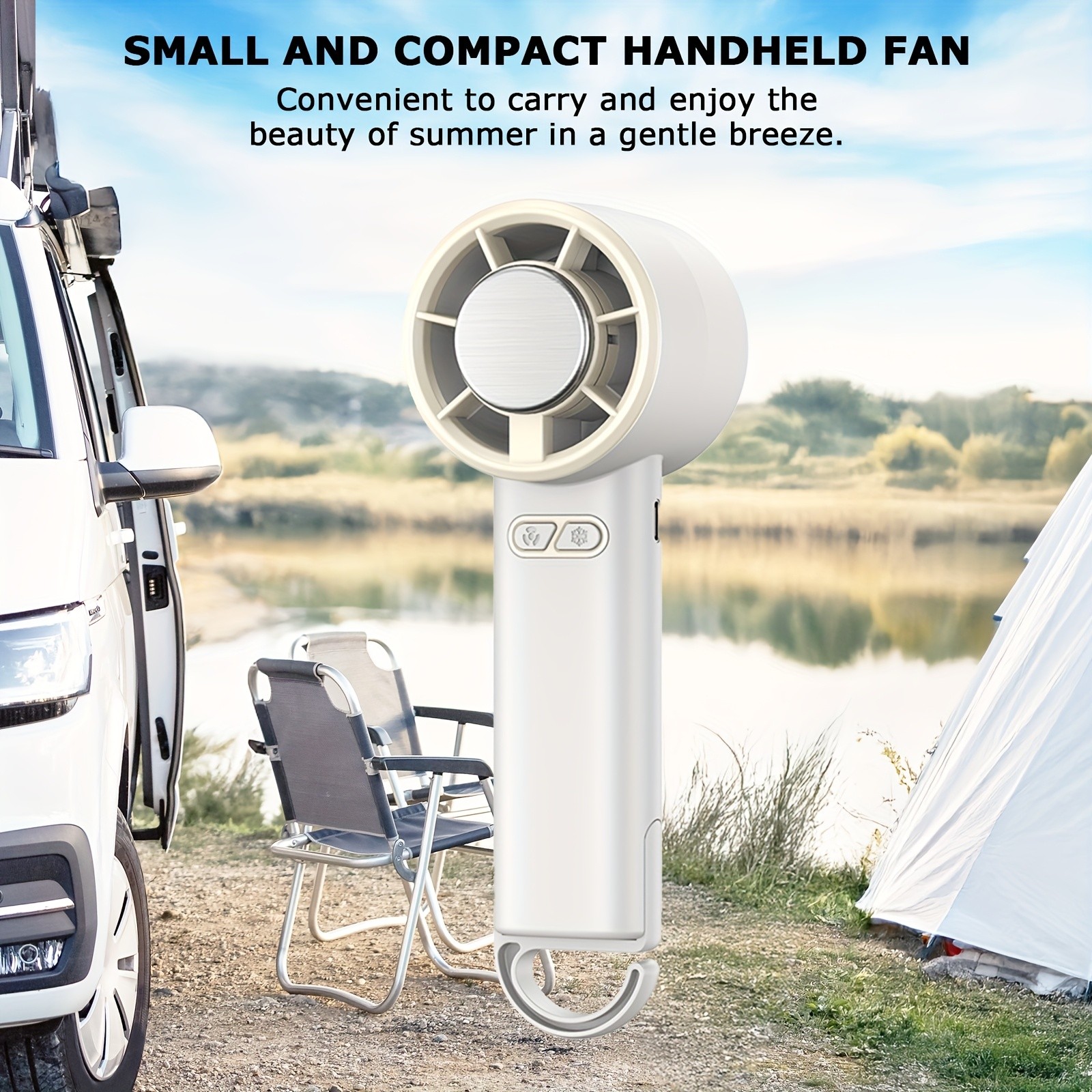 iWhale Portable Handheld Cooling Fan with Ice-Cooling Pad  Powerful Cooling Relief Anywhere You Go