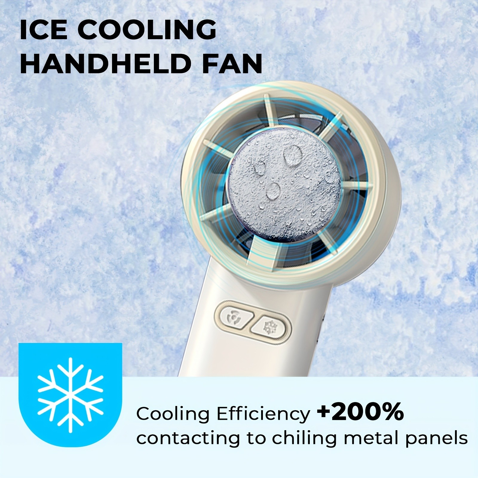 iWhale Portable Handheld Cooling Fan with Ice-Cooling Pad  Powerful Cooling Relief Anywhere You Go