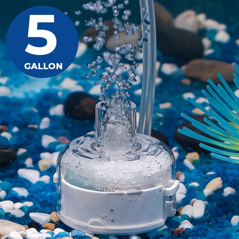 iWhale Mini Sponge Filter with Foam, Air Stone & Suction Cup  Safe Bio-Filtration for Small Tanks up to 18.93L