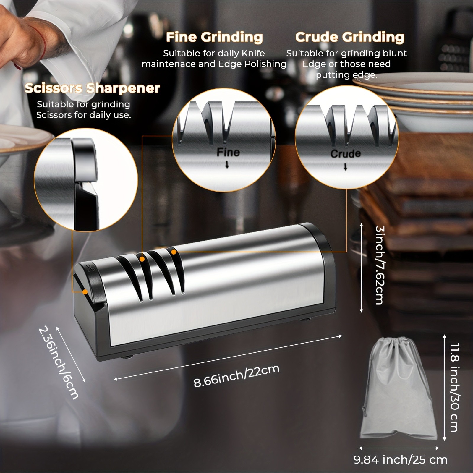 iWhale 3-in-1 Professional Electric Sharpener Fast, Clean & Precise Sharpening Anywhere