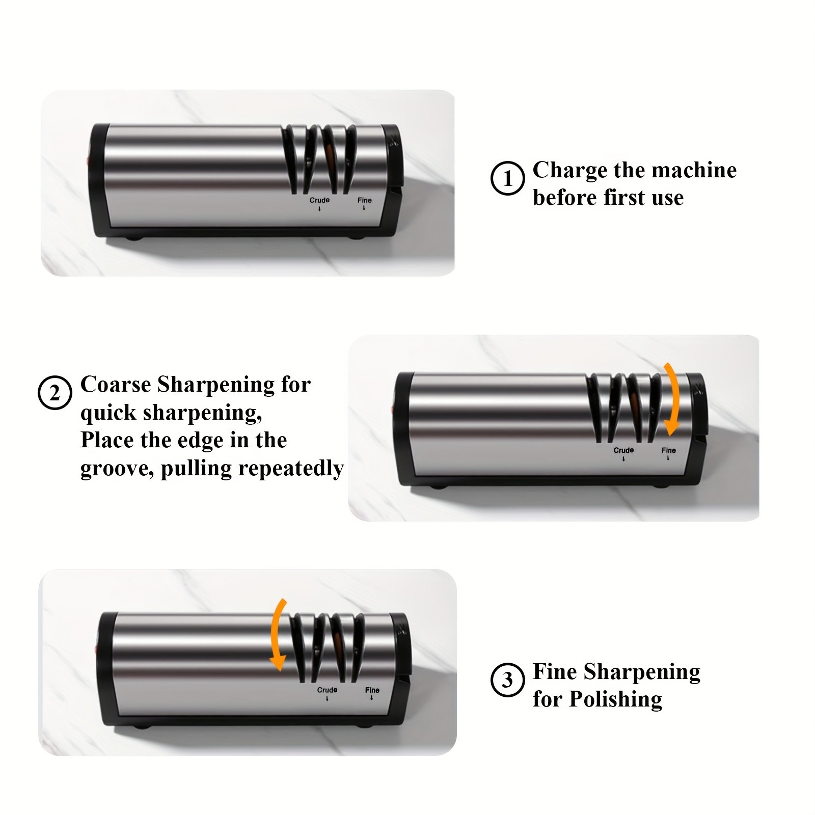 iWhale 3-in-1 Professional Electric Sharpener Fast, Clean & Precise Sharpening Anywhere