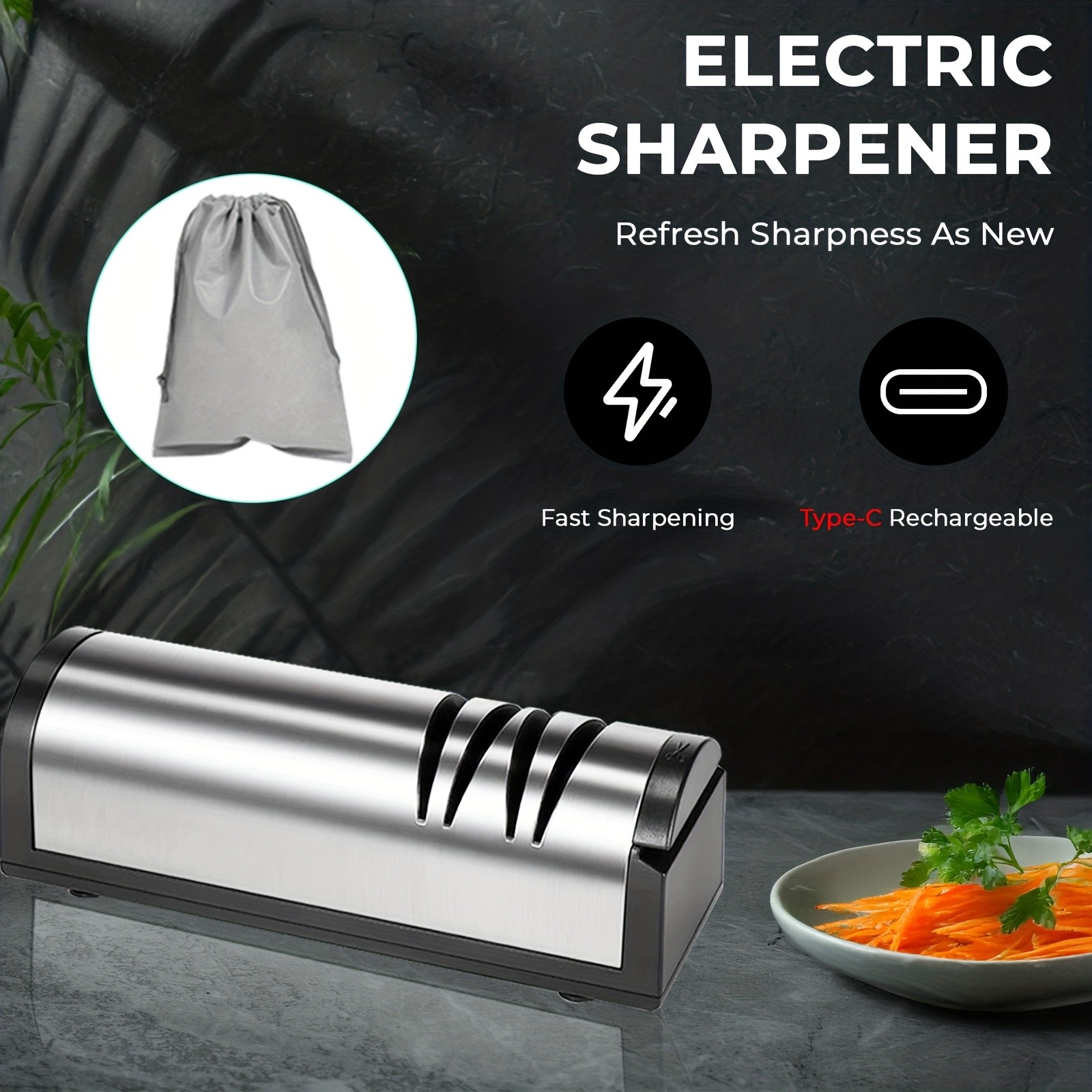 iWhale 3-in-1 Professional Electric Sharpener Fast, Clean & Precise Sharpening Anywhere