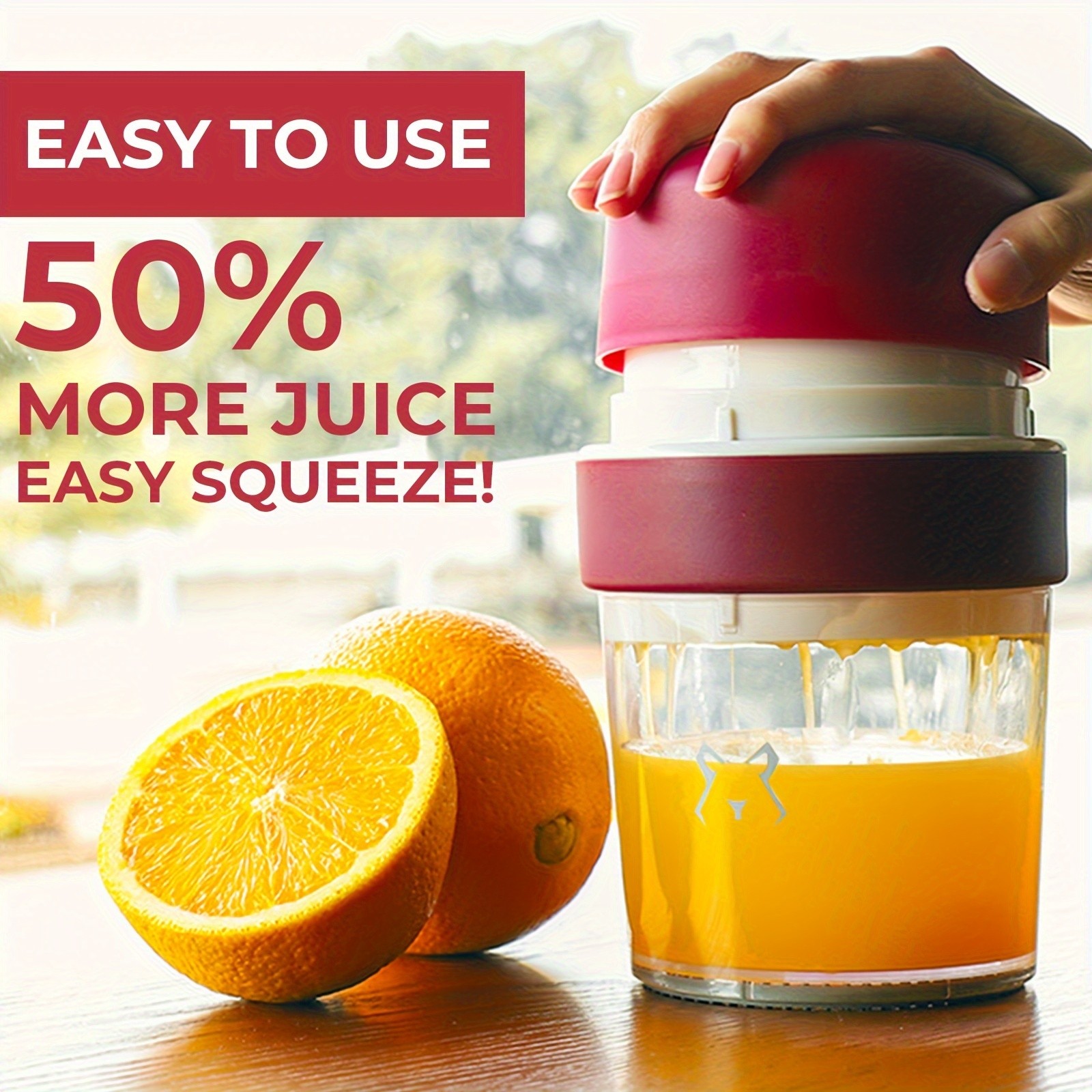 iWhale Manual Citrus Juicer with Separate Cup Heavy-Duty, No-Electricity Juicing for Fresh Lemon & Orange Drinks Anywhere