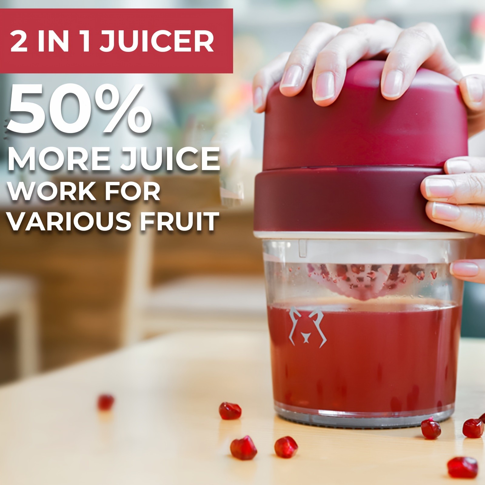 iWhale Manual Citrus Juicer with Separate Cup Heavy-Duty, No-Electricity Juicing for Fresh Lemon & Orange Drinks Anywhere