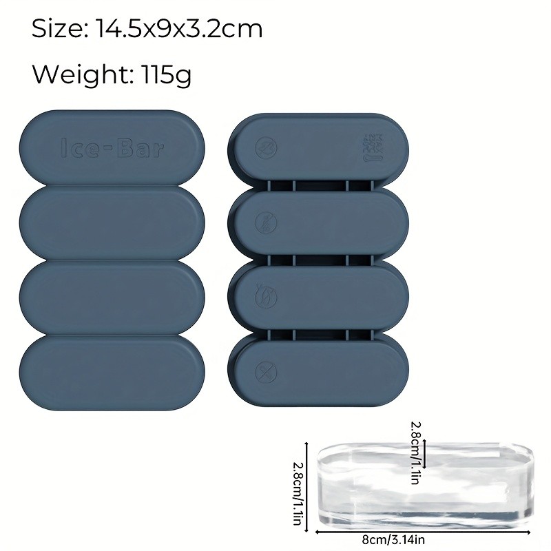 iWhale Silicone Ice Cube Tray with Lid  Flexible, Easy-Release 4-Mold Design for Perfect Ice Every Time