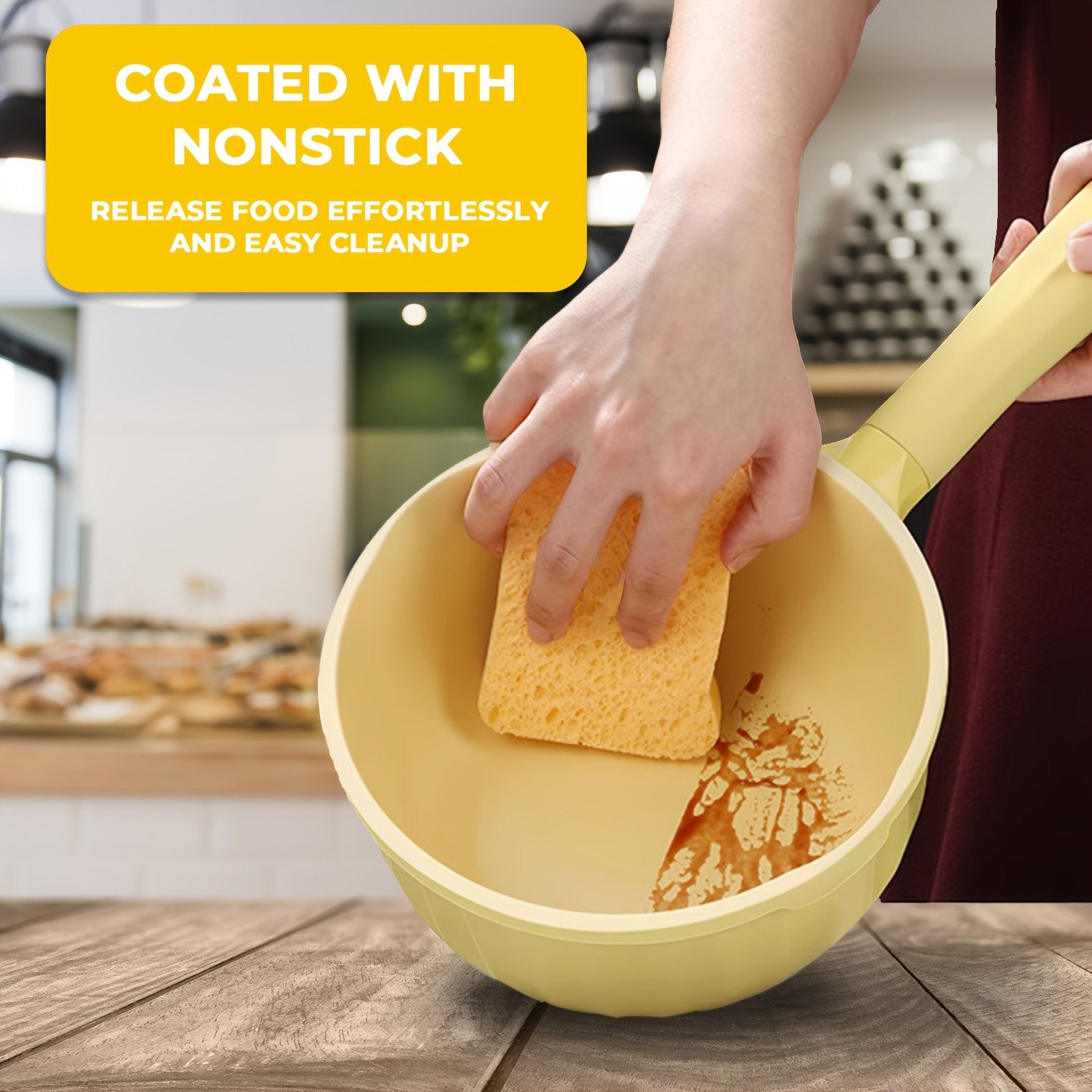 iWhale 18cm Nonstick Ceramic Pot with Glass Lid Even Heating, Easy Cleaning & Perfect Cooking for Everyday Meals