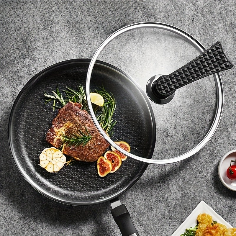 COOKER KING 10-inch Non-Stick Stainless Steel Frying Pan Honeycomb Coating, Stand-Up Lid & Anti-Scald Handle for All NZ Cooktops