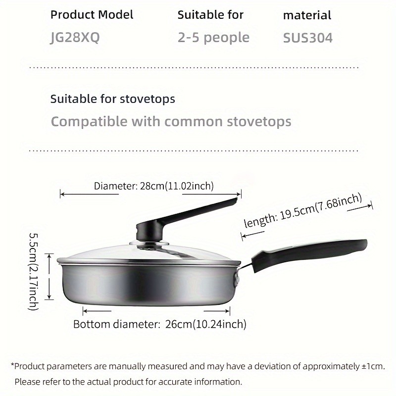COOKER KING 10-inch Non-Stick Stainless Steel Frying Pan  Honeycomb Coating, Stand-Up Lid & Anti-Scald Handle for All NZ Cooktops