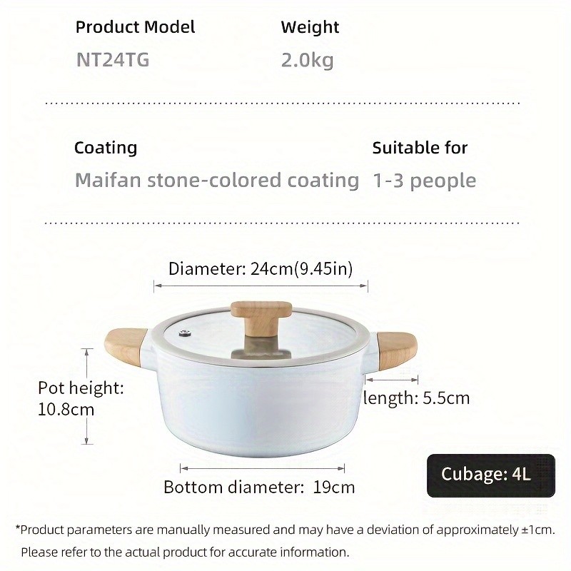 COOKER KING 24cm Non-Stick StockPot with Glass Lid  PTFE/PFOA-Free, Induction Ready & Perfect for Everyday NZ Cooking
