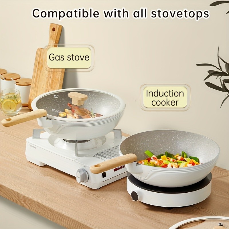 COOKER KING 30cm Non-Stick Wok Pan with Glass Lid  Restaurant-Grade, Non-Toxic & Compatible with All NZ Cooktops