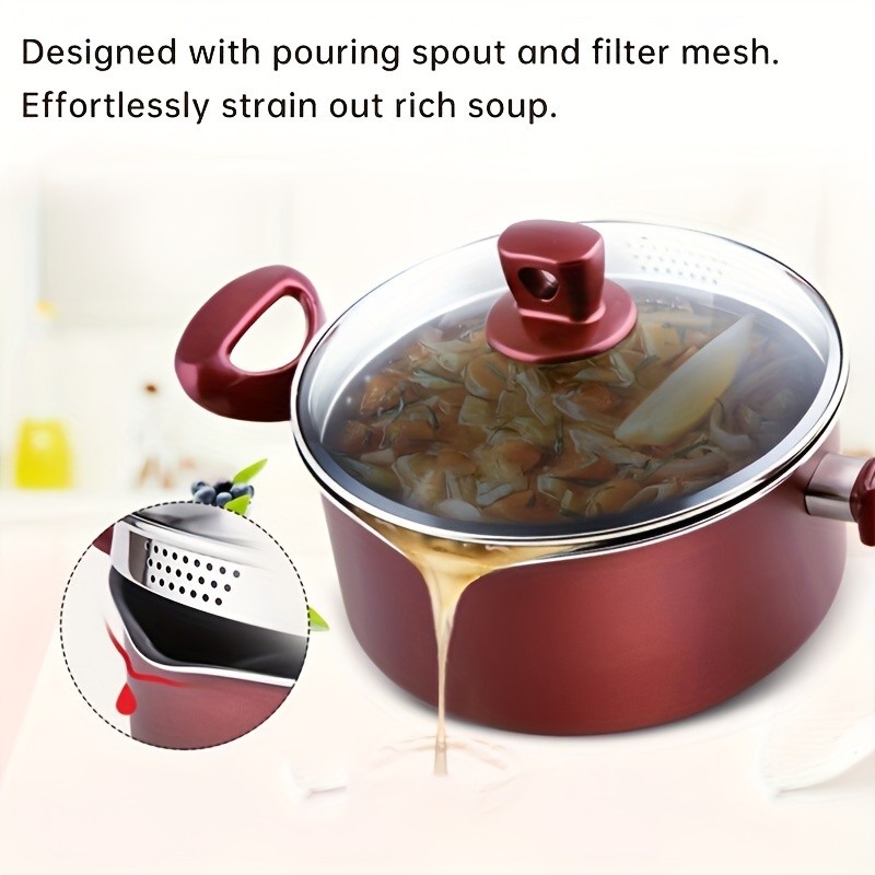 COOKER KING 4 Quart Non-Stick Stockpot with Glass Lid PTFE/PFOA-Free, Induction Ready & Perfect for Everyday NZ Cooking