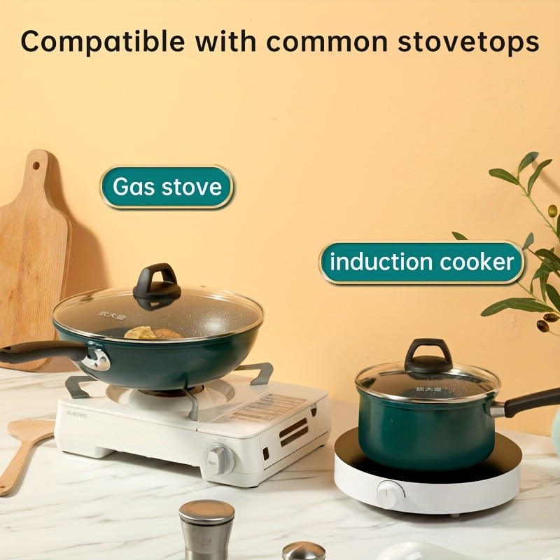 COOKER KING 18cm Nonstick Saucepan with Glass Lid PFOA-Free Aluminum Alloy Pot for Safe, Even & Easy Everyday NZ Cooking