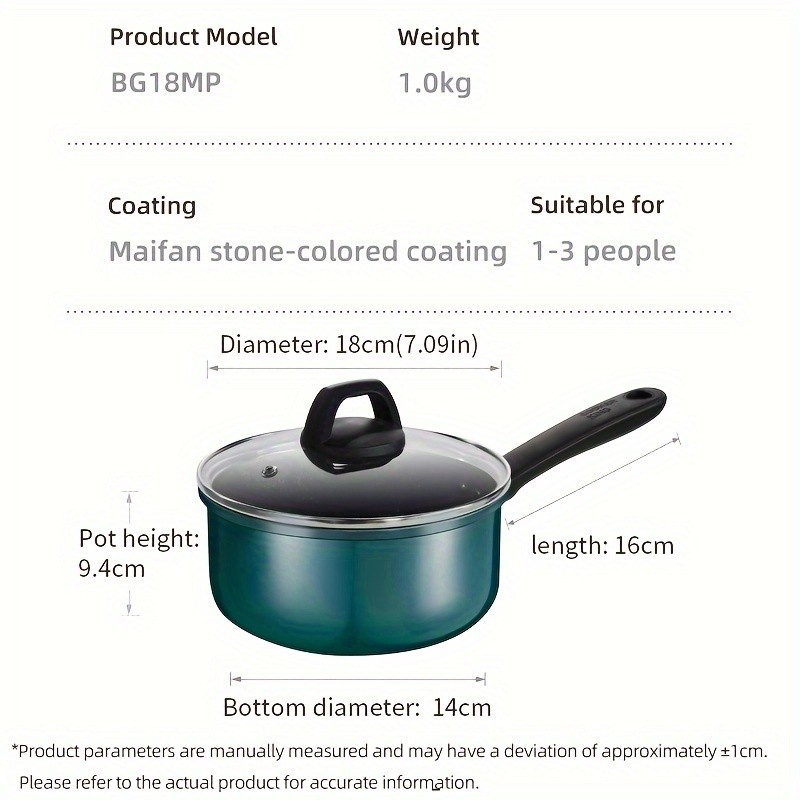 COOKER KING 18cm Nonstick Saucepan with Glass Lid PFOA-Free Aluminum Alloy Pot for Safe, Even & Easy Everyday NZ Cooking