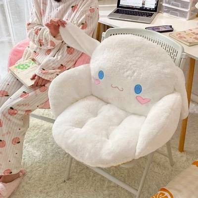 Sanrio Plush Cushion with Face & Heart Eyes  Cute Irregular Backrest/Seat Pillow Soft  Machine-Washable  Kawaii Home Decor  Extra Wide & Ergonomic Comfort