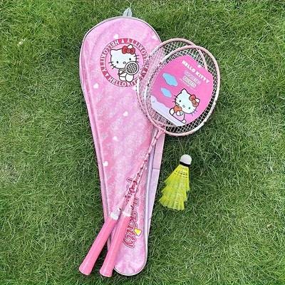 Sanrio Hello Kitty Womens Badminton Racket Lightweight Carbon-Fiber Practice Racket