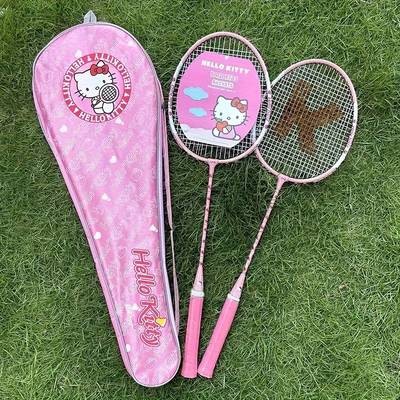 Sanrio Hello Kitty Womens Badminton Racket Lightweight Carbon-Fiber Practice Racket