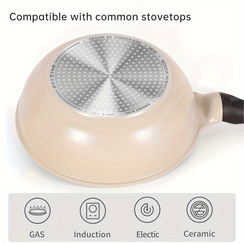 COOKER KING 9.45-Inch Deep Nonstick Fry Pan with Glass Lid Restaurant-Grade, PTFE/PFOA-Free Skillet for All NZ Cooktops