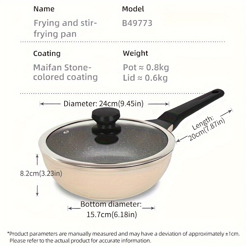 COOKER KING 9.45-Inch Deep Nonstick Fry Pan with Glass Lid Restaurant-Grade, PTFE/PFOA-Free Skillet for All NZ Cooktops