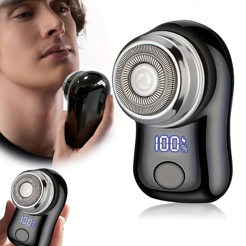 FEIYBA USB Mini Electric Shaver with LED Display Portable Cyclone Blade Grooming for Smooth Shaving Anywhere