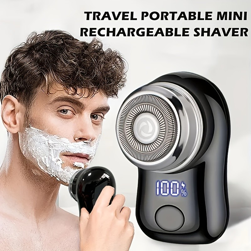 FEIYBA USB Mini Electric Shaver with LED Display Portable Cyclone Blade Grooming for Smooth Shaving Anywhere