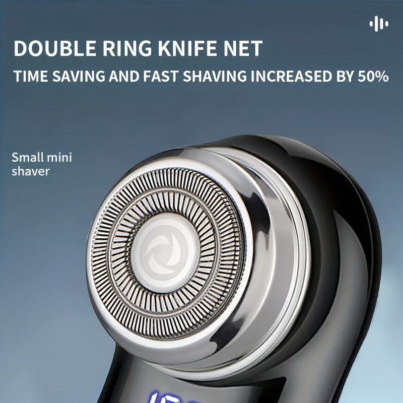 FEIYBA USB Mini Electric Shaver with LED Display Portable Cyclone Blade Grooming for Smooth Shaving Anywhere