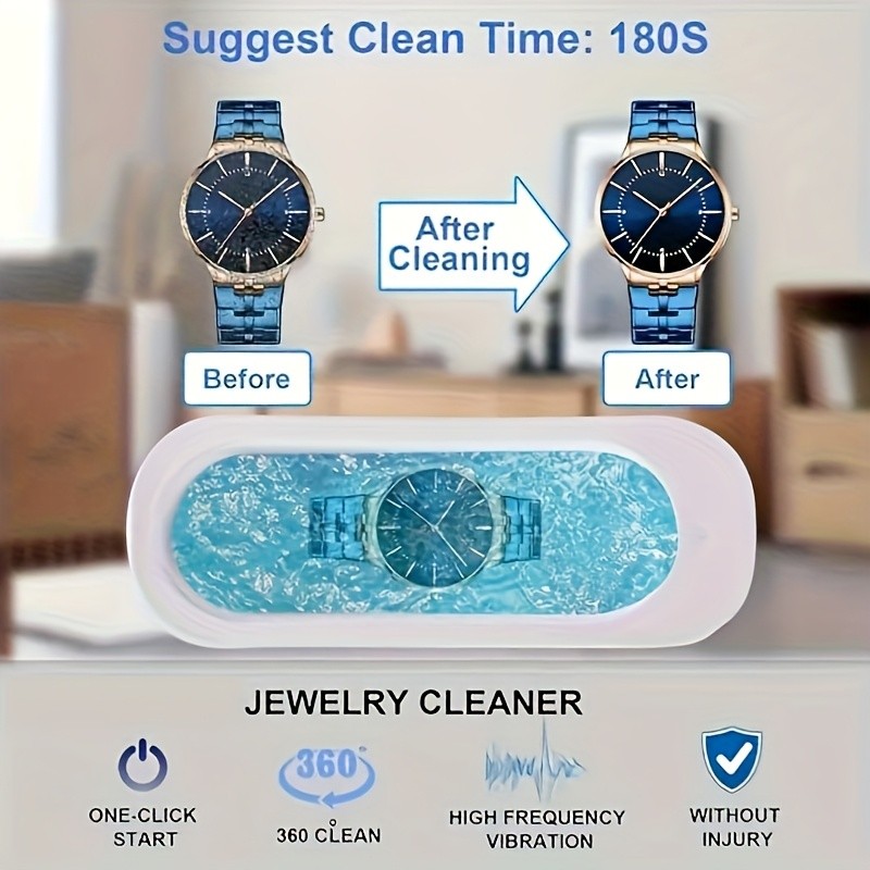 FEIYBA Wireless Sonic Cleaning Machine  360 Vibration Deep-Clean Device for Glasses, Jewelry, Watches & Personal Items