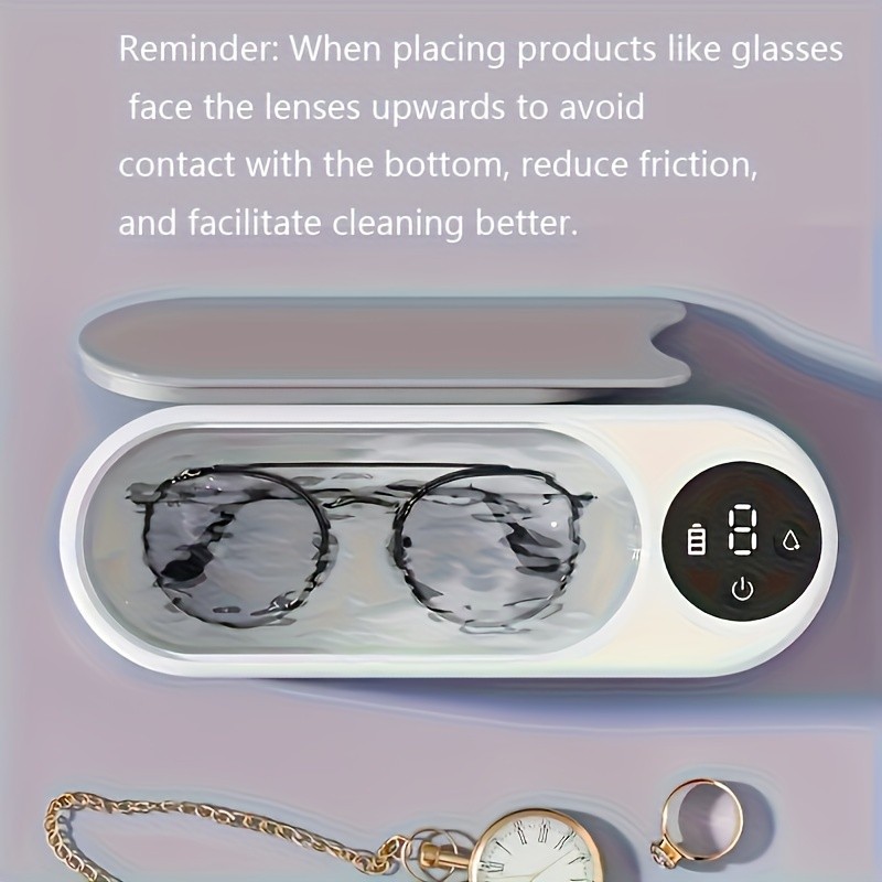 FEIYBA Wireless Sonic Cleaning Machine  360 Vibration Deep-Clean Device for Glasses, Jewelry, Watches & Personal Items