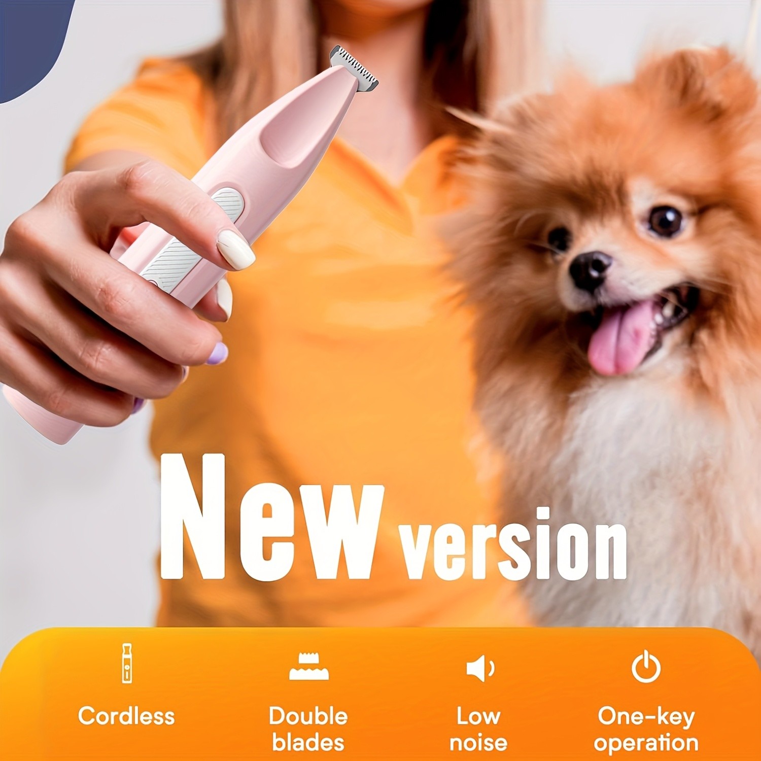 FEIYBA Cordless Pet Paw Trimmer with LED Indicator  Low-Noise USB Grooming Shaver for Small Dogs & Household Pets