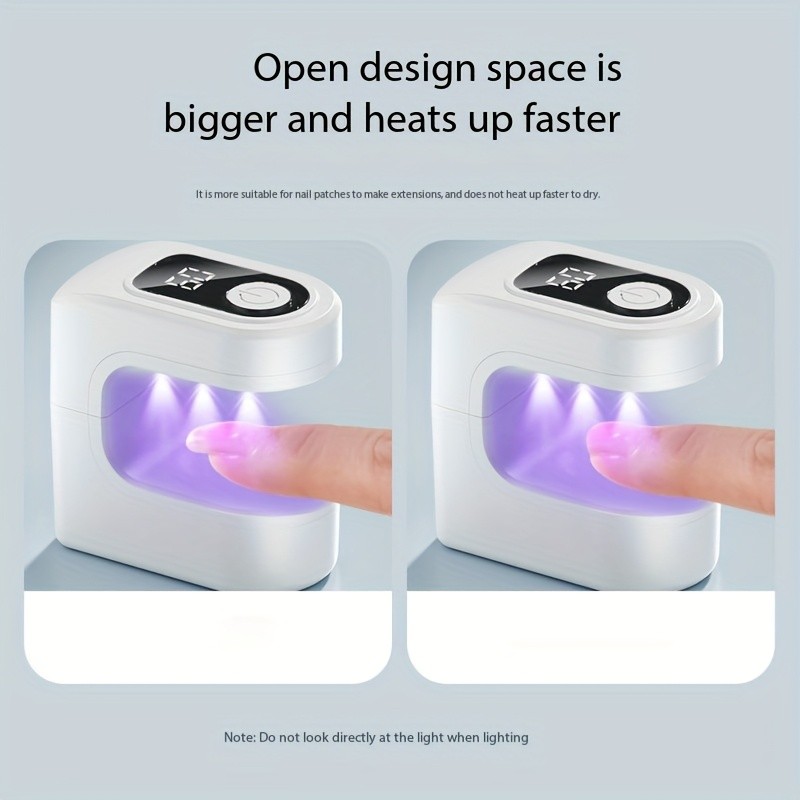 FEIYBA Mini Wireless Nail Enhancement Lamp with Digital Display  Portable USB Gel Curing Light for Manicures & Pedicures