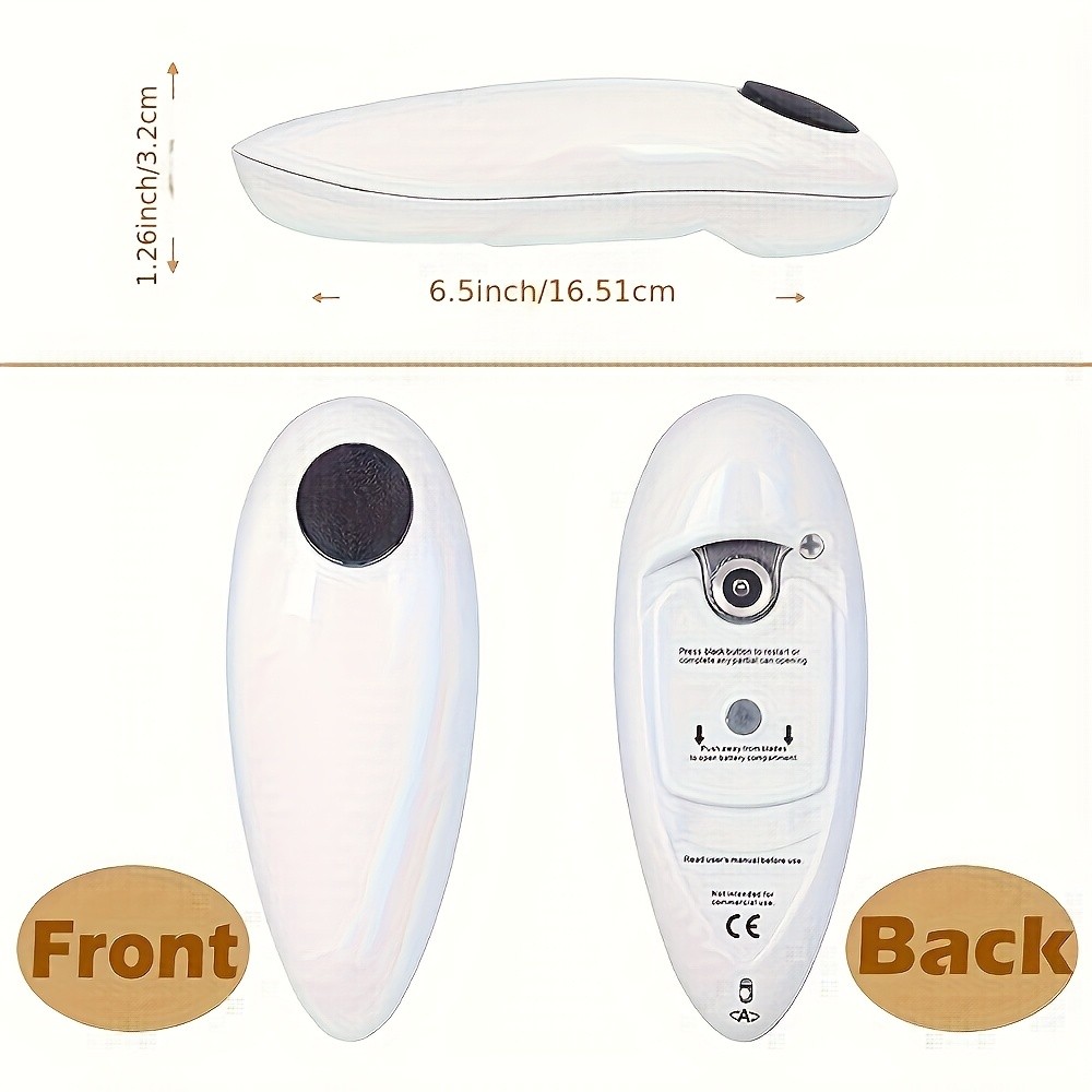 FEIYBA Compact Cordless Electric Can Opener Smooth-Edge, Safe Auto Shut-Off Design for Easy Kitchen & Camping Use