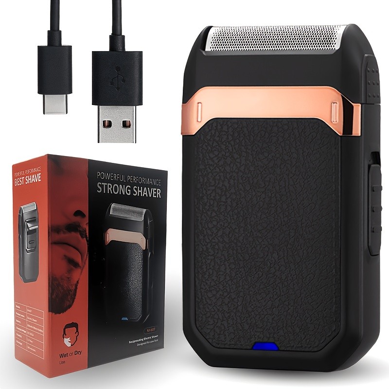 FEIYBA 2-in-1 USB Electric Shaver with Pop-Up Trimmer  Long-Life Wet & Dry Razor for Smooth, Portable Grooming