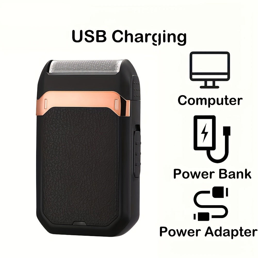 FEIYBA 2-in-1 USB Electric Shaver with Pop-Up Trimmer  Long-Life Wet & Dry Razor for Smooth, Portable Grooming