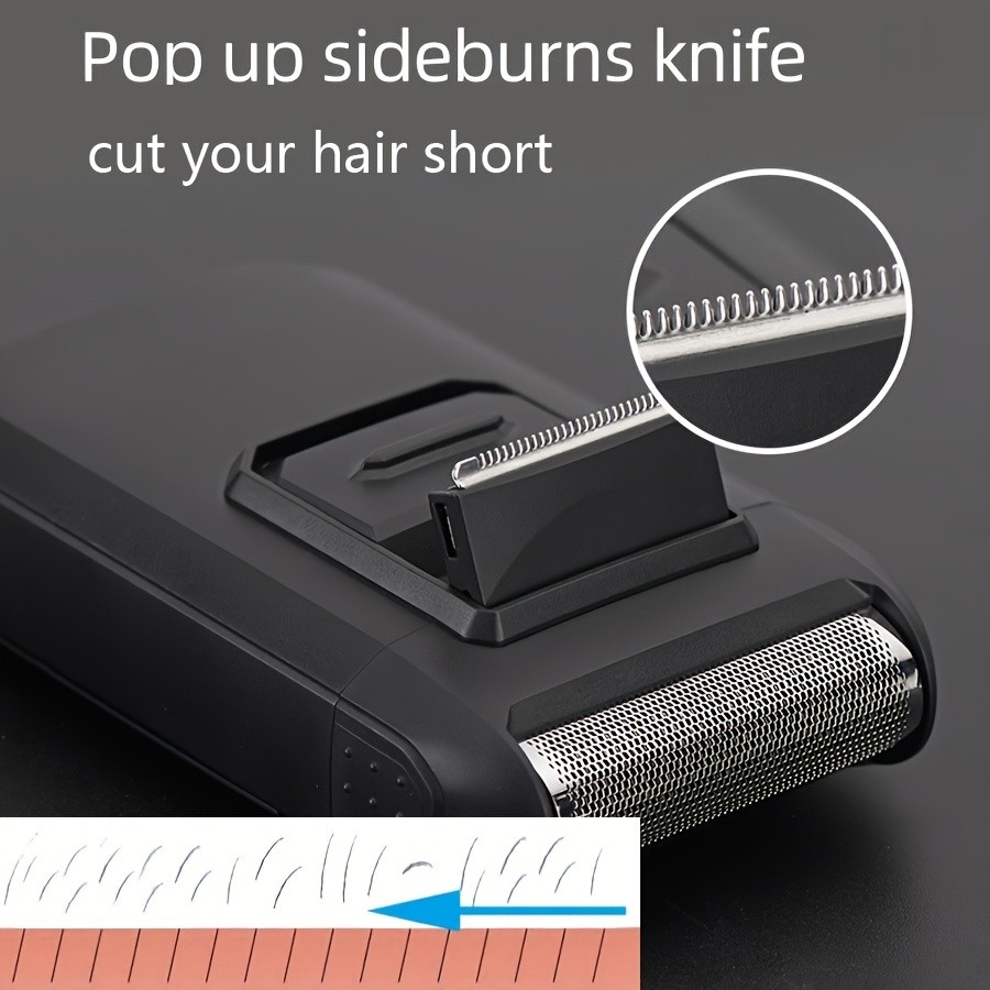 FEIYBA 2-in-1 USB Electric Shaver with Pop-Up Trimmer  Long-Life Wet & Dry Razor for Smooth, Portable Grooming