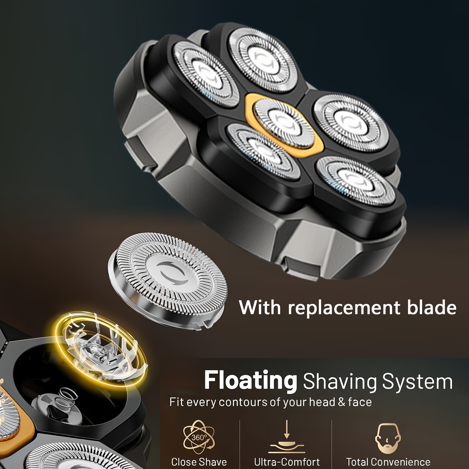 FEIYBA 6-Speed Cordless Electric Shaver with Spare Blade Mesh  Long-Life USB Razor for Smooth, Powerful Mens Grooming