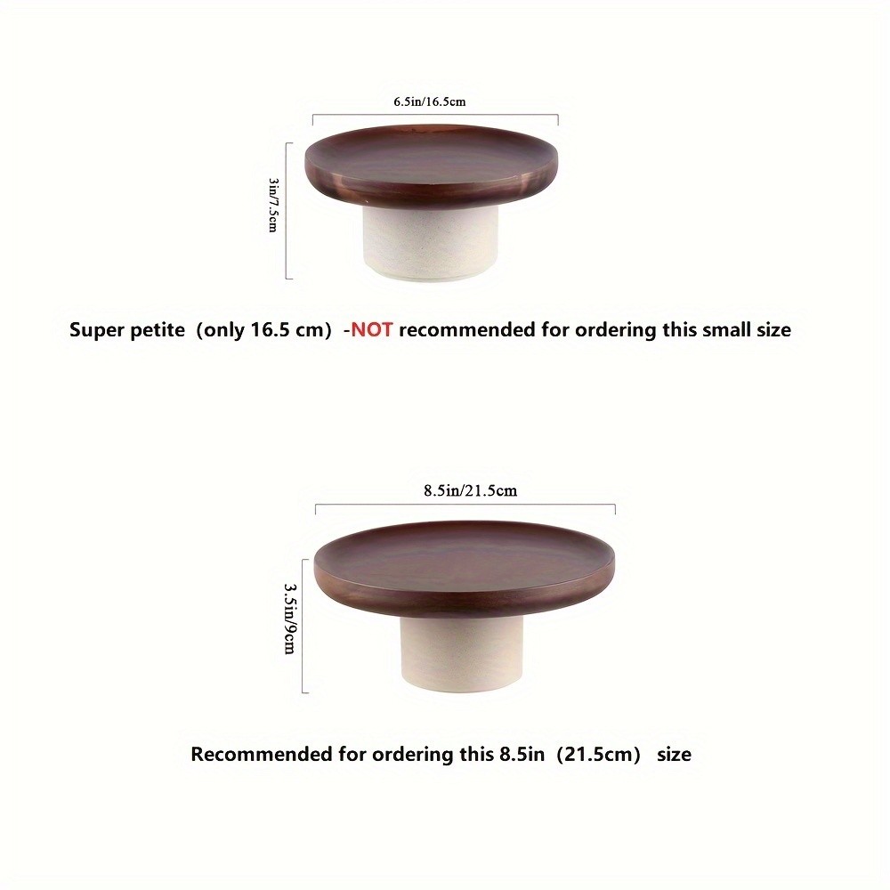 CEEFU Dual-Layer Acacia Wood & Ceramic Snack Tray  Stylish Food-Safe Stand for Cakes, Fruits & Party Serving
