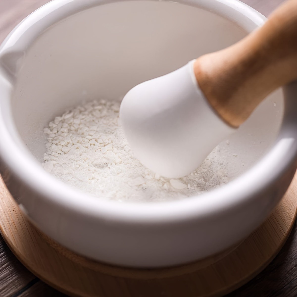 CEEFU Porcelain Mortar & Pestle with Lid  Durable Non-Slip Grinder for Spices, Herbs, Pills & Pesto