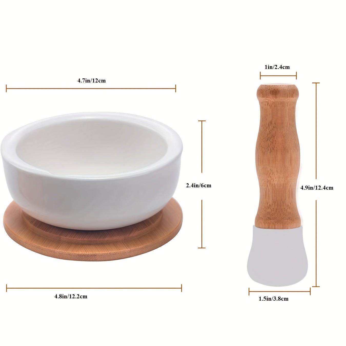 CEEFU Porcelain Mortar & Pestle with Lid  Durable Non-Slip Grinder for Spices, Herbs, Pills & Pesto