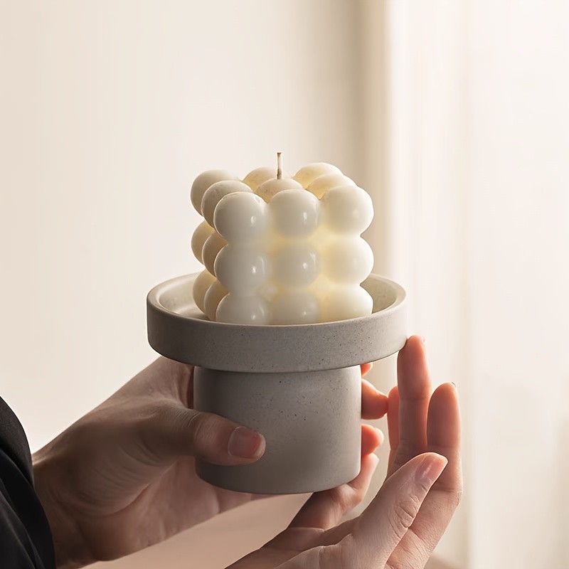 CEEFU Modern 3-Candle Ceramic Holder with Handles  Minimalist Drip-Resistant Stand for Holiday & Everyday NZ Home Decor