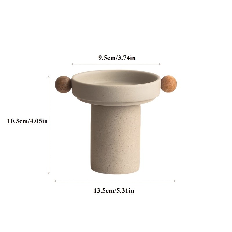 CEEFU Modern 3-Candle Ceramic Holder with Handles  Minimalist Drip-Resistant Stand for Holiday & Everyday NZ Home Decor