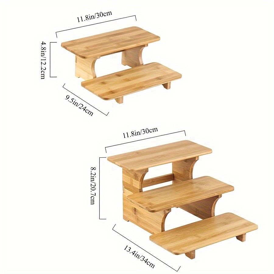CEEFU Multi-Tier Bamboo & Wood Cupcake Stand Elegant Dessert Display for Holidays, Parties & NZ Home Celebrations