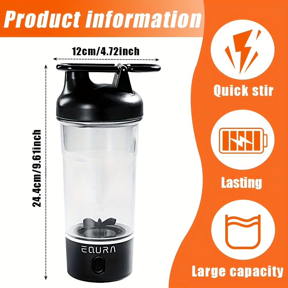 eQUra 750ml Pulse Electric Blender Cup  Dual-Mode Portable Protein Shaker & Smoothie Maker for Active NZ Lifestyles