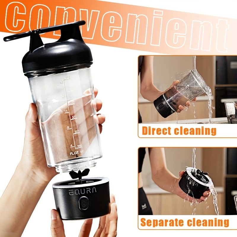 eQUra 750ml Pulse Electric Blender Cup  Dual-Mode Portable Protein Shaker & Smoothie Maker for Active NZ Lifestyles
