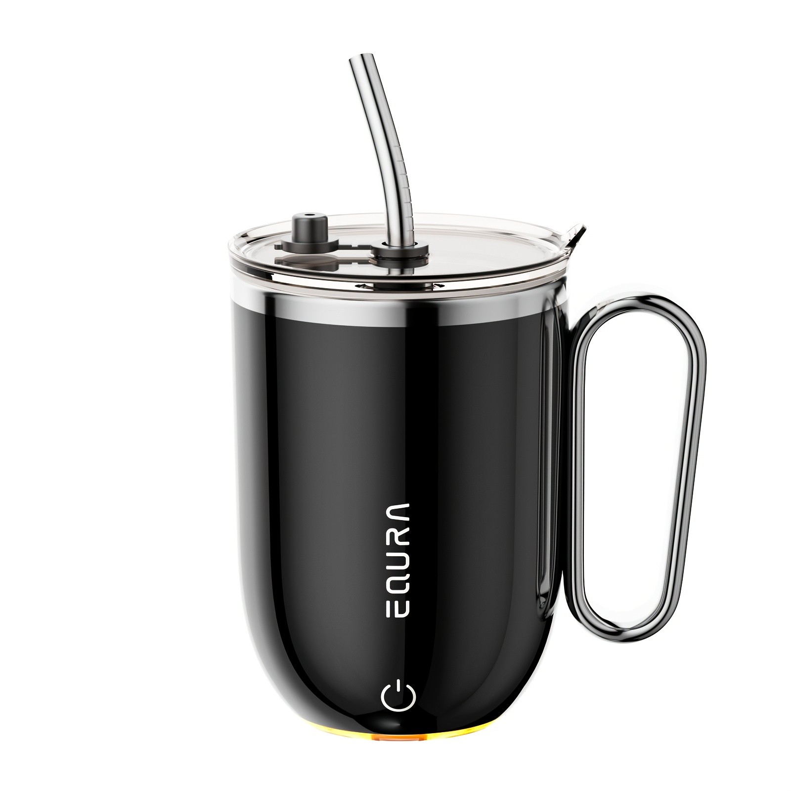 eQUra 420ml Rechargeable Magnetic Self-Stirring Travel Mug  Automatic Mixing Cup for Coffee, Milk, Chocolate & On-The-Go Drinks