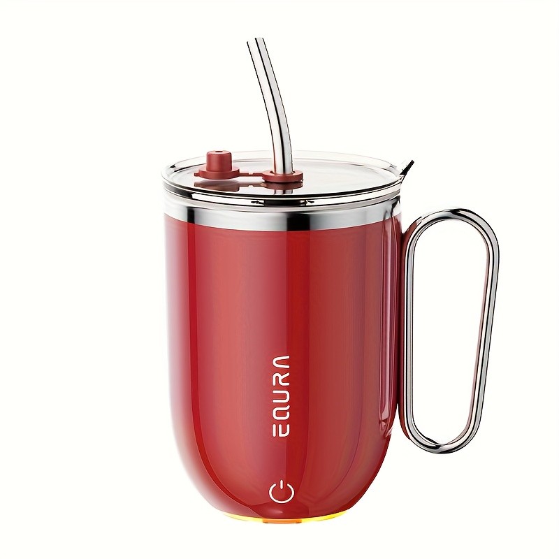 eQUra Smart Stainless Steel Automatic Mixing Cup  Portable Self-Stirring Mug for Coffee, Milk & Chocolate (Holiday Gift Ready)